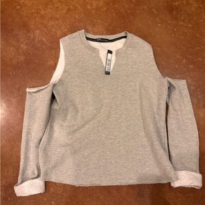 NWT LAmade Gray Cold Shoulder Top